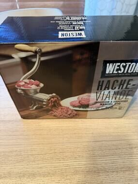 Weston #10 Meat Grinder Manual Sausage Stuffer open box w manual